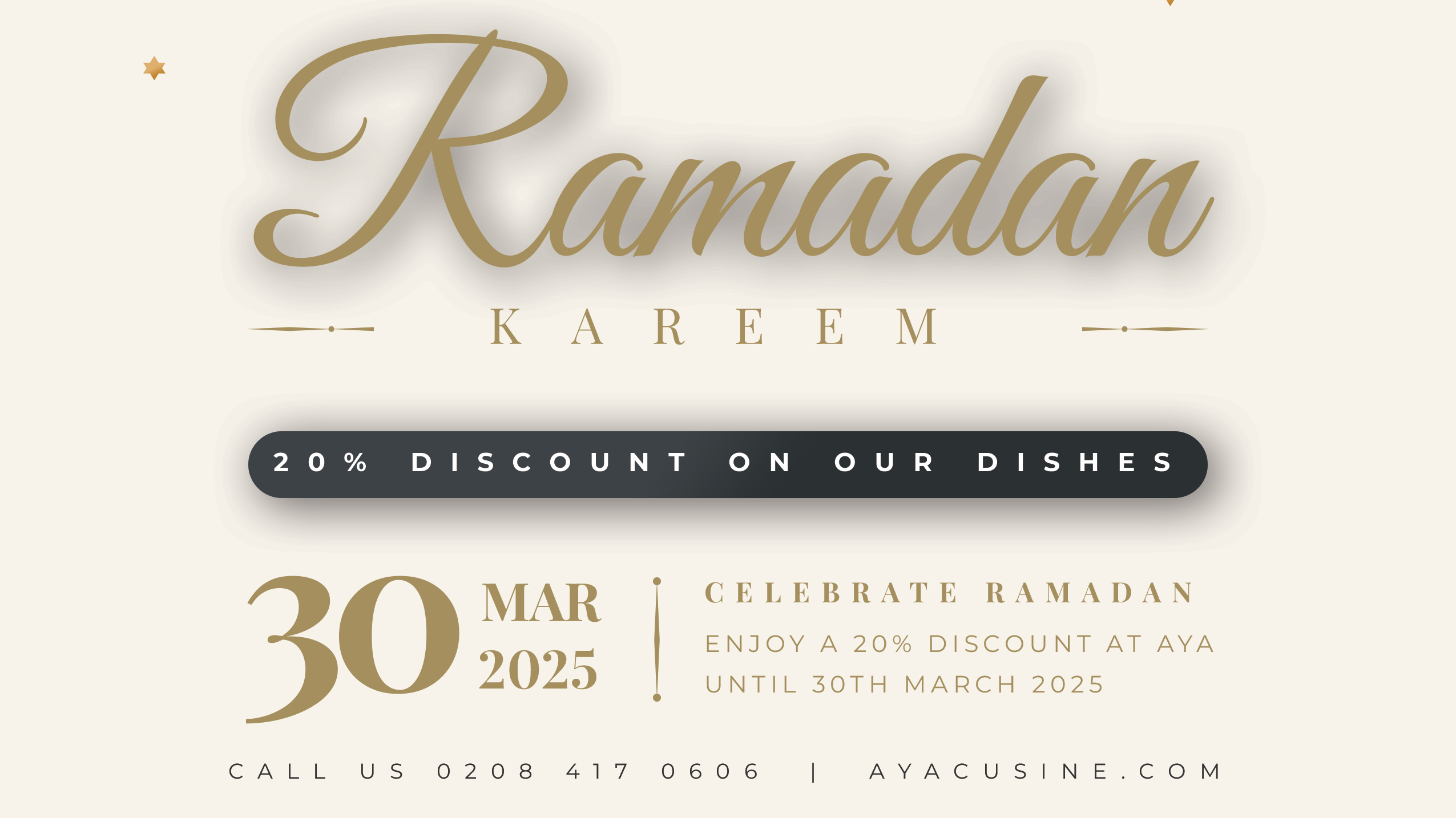 Celebrate Ramadan with Aya Lebanese Wimbledon! – Aya Lebanese Cuisine